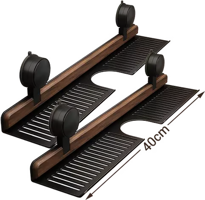 🔥Hot selling💥 Walnut Bathroom, Kitchen Suction Cup Shelf