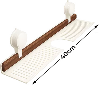 🔥Hot selling💥 Walnut Bathroom, Kitchen Suction Cup Shelf