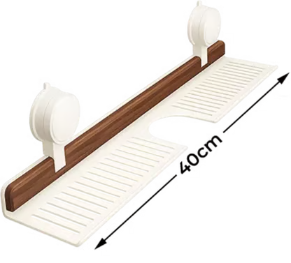🔥Hot selling💥 Walnut Bathroom, Kitchen Suction Cup Shelf