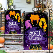 Three Witches Halloween I Smell Children Flag