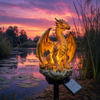 Solar Dragon Garden Statue Light – Golden Ember Fantasy Outdoor Decor