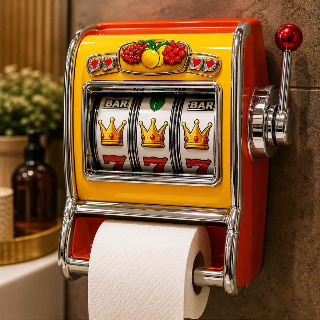 Retro Slot Machine Shaped Limited Edition Toilet Paper Holder, Wall-Mounted Toilet Wall Decor, Restroom Accessory, Housewarming Gift for Friends