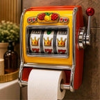 Retro Slot Machine Shaped Limited Edition Toilet Paper Holder, Wall-Mounted Toilet Wall Decor, Restroom Accessory, Housewarming Gift for Friends