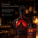 🦇 Gotische Vampirschloss-Whiskykaraffe & Whiskyglas