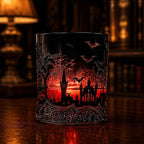 🦇 Gotische Vampirschloss-Whiskykaraffe & Whiskyglas