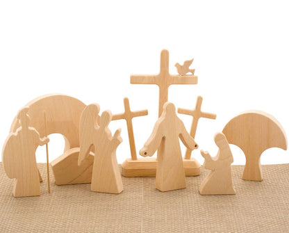 Jesus Tomb-Easter Scene Wooden Decoration