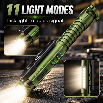 11-Mode Magnetic EDC Flashlight | USB-C Rechargeable