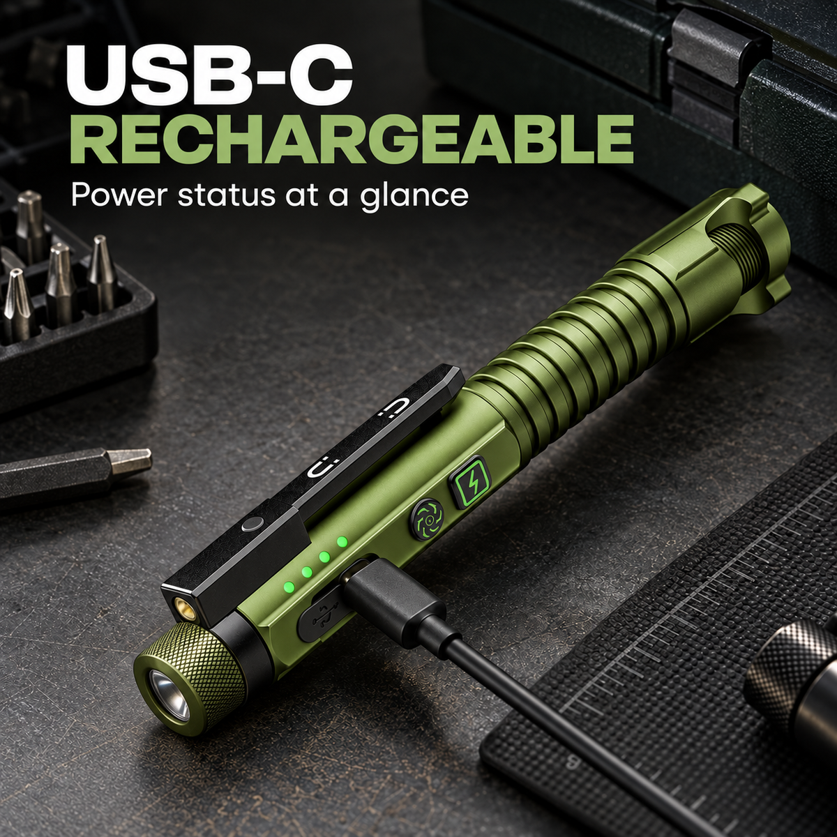 11-Mode Magnetic EDC Flashlight | USB-C Rechargeable