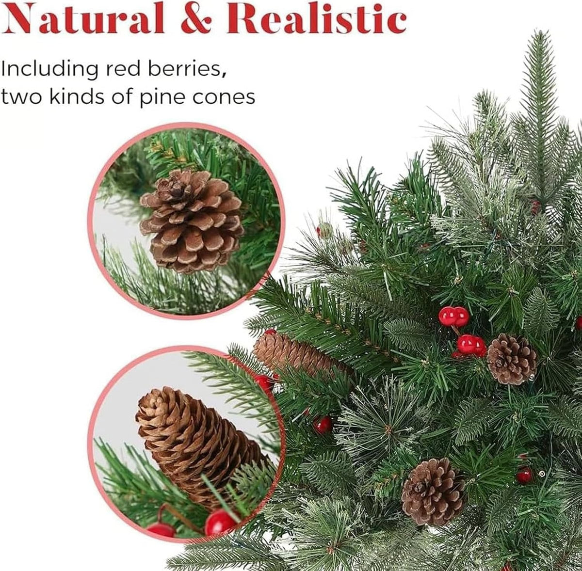 Lighted Artificia Christmas Pots