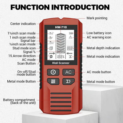 💯 Limited Time Half Price - 6-in-1 Multi-Function Handheld HD LCD Display Wall Metal Detector