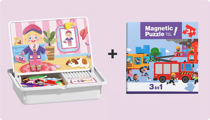 Magnetic Puzzles Face Dress Up Travel Game Double Side Preschool Educational Learning Toy for Kids