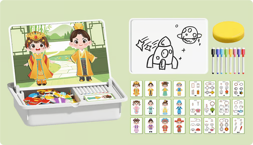 Magnetic Puzzles Face Dress Up Travel Game Double Side Preschool Educational Learning Toy for Kids