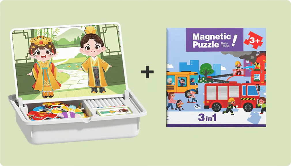 Magnetic Puzzles Face Dress Up Travel Game Double Side Preschool Educational Learning Toy for Kids