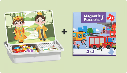 Magnetic Puzzles Face Dress Up Travel Game Double Side Preschool Educational Learning Toy for Kids