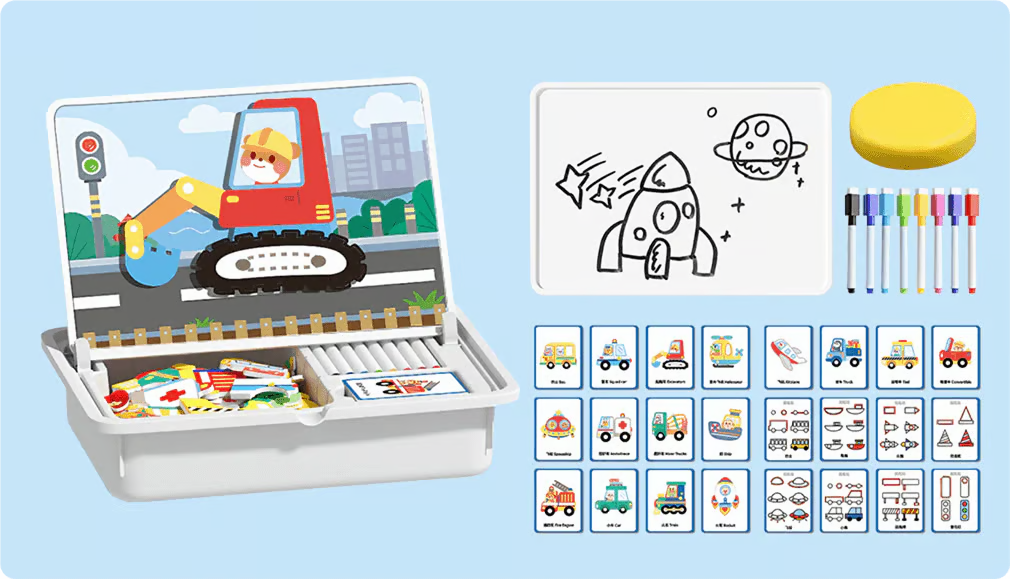 Magnetic Puzzles Face Dress Up Travel Game Double Side Preschool Educational Learning Toy for Kids