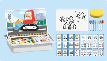 Magnetic Puzzles Face Dress Up Travel Game Double Side Preschool Educational Learning Toy for Kids