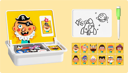 Magnetic Puzzles Face Dress Up Travel Game Double Side Preschool Educational Learning Toy for Kids