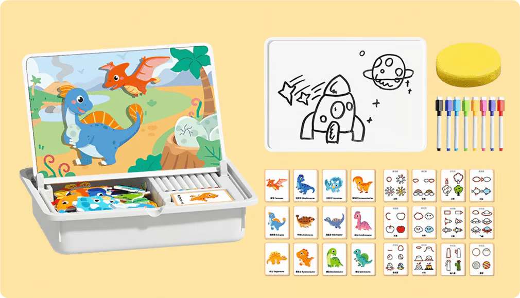 Magnetic Puzzles Face Dress Up Travel Game Double Side Preschool Educational Learning Toy for Kids