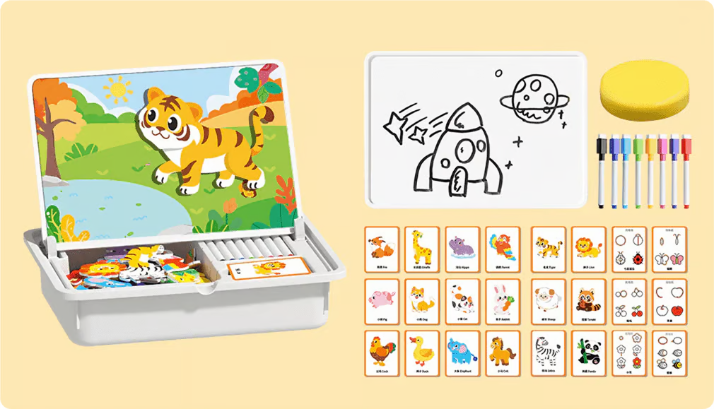 Magnetic Puzzles Face Dress Up Travel Game Double Side Preschool Educational Learning Toy for Kids