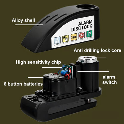🔒 Motorcycle/Bicycle Disc Brake Lock with Alarm | Instant Security, Effective Deterrent 🚨