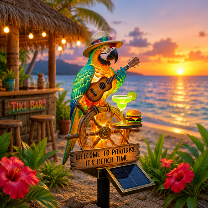 🔥Last Day 40% OFF Sola🔥-🌴Powered Parrot Garden Light/Jesus Garden Statue- "Welcome to Paradise"