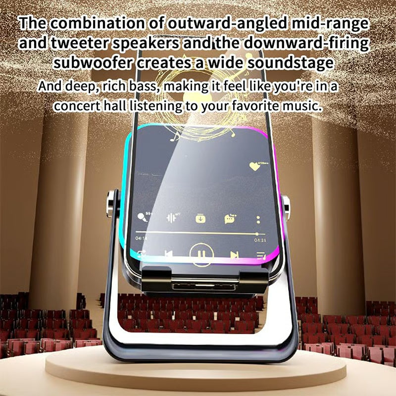 🔥New Year Special Offer sale – up to 50% off🎶📱 5-in-1 Wireless Induction Speaker with Adjustable Phone Stand