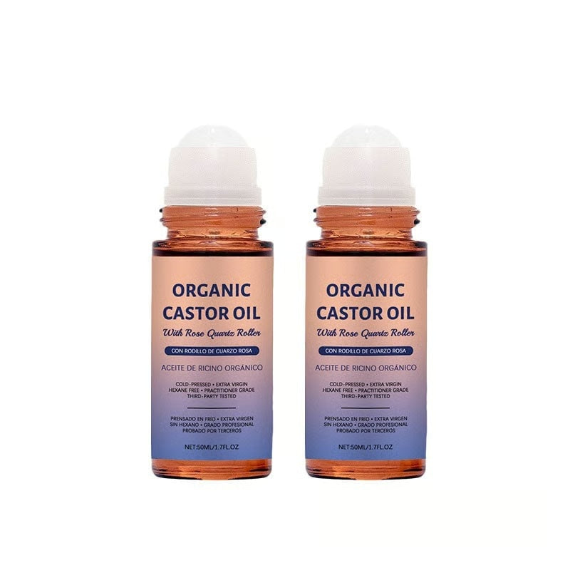 Organic Golden Castor Oil Roll-On with Rose Quartz