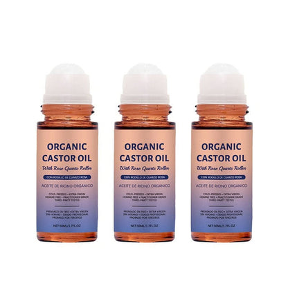 Organic Golden Castor Oil Roll-On with Rose Quartz