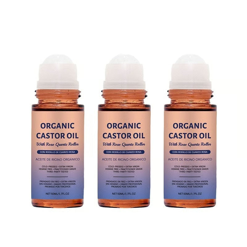 Organic Golden Castor Oil Roll-On with Rose Quartz