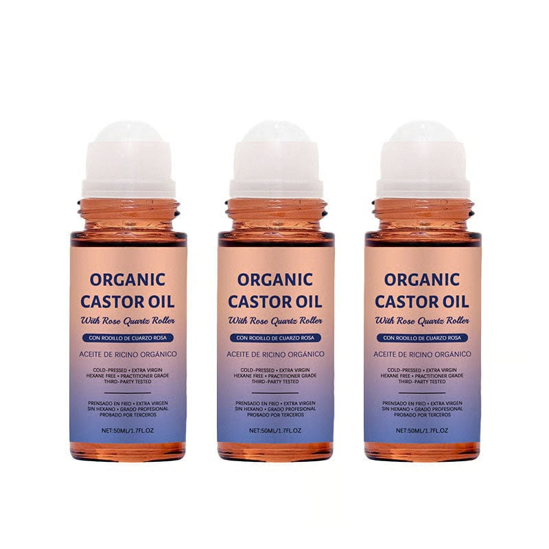 Organic Golden Castor Oil Roll-On with Rose Quartz