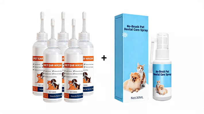 ✨ Pet Ear Cleaner - Gentle Formula with Soothing Aloe for Dogs & Cats, Prevents Infections & Odor 🌿👂