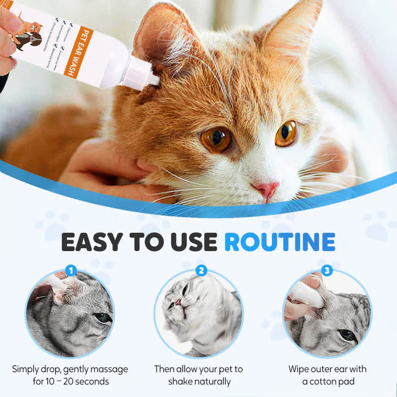 ✨ Pet Ear Cleaner - Gentle Formula with Soothing Aloe for Dogs & Cats, Prevents Infections & Odor 🌿👂