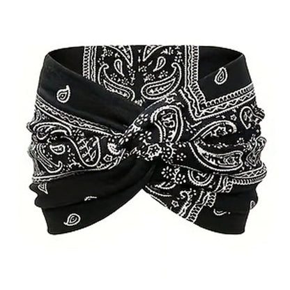 Printed cross yoga headband