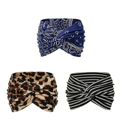 Printed cross yoga headband