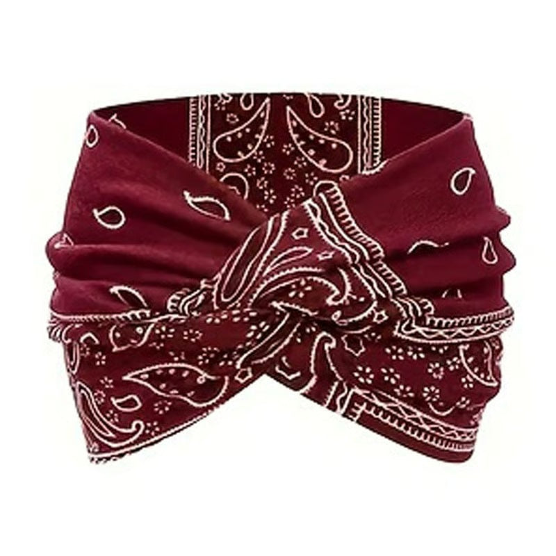 Printed cross yoga headband