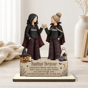 Besties Forever I Hope We're Friends Until We Die - Personalized Halloween Wooden Plaque Decor Gift