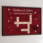 Brothers & Sisters Forever Linked Together - Custom Scrabble Names Canvas / Poster Gift