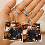 Airline Pilot Uniform Personalized Acrylic Keychain - Custom Gift for Aviation Crew
