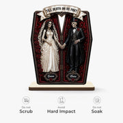 Till Death Do Us Part Personalized Skeleton Couple Wooden Plaque - Custom Halloween Gift