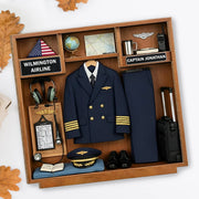 Personalized Pilot 2-Layer Wood Plaque - Custom Airline Captain Name Gift for Pilots And Aviation Lovers