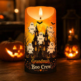 "Grandma's Little Boo Crew" Personalized LED Candle - Custom Haunted House Halloween Decor Gift