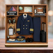 Personalized Pilot 2-Layer Wood Plaque - Custom Airline Captain Name Gift for Pilots And Aviation Lovers