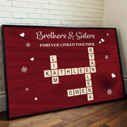 Brothers & Sisters Forever Linked Together - Custom Scrabble Names Canvas / Poster Gift