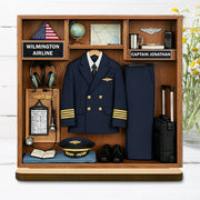 Personalized Pilot 2-Layer Wood Plaque - Custom Airline Captain Name Gift for Pilots And Aviation Lovers