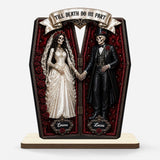 Till Death Do Us Part Personalized Skeleton Couple Wooden Plaque - Custom Halloween Gift