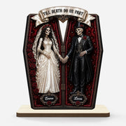 Till Death Do Us Part Personalized Skeleton Couple Wooden Plaque - Custom Halloween Gift