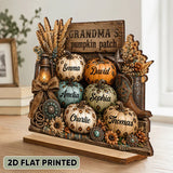 Grandma's Pumpkin Patch Personalized Wooden Plaque - Custom Fall Halloween Gift for Grandma