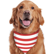 Red and White Stripe Round Collar Matching Family Christmas Pajamas-Dog Pajamas Included