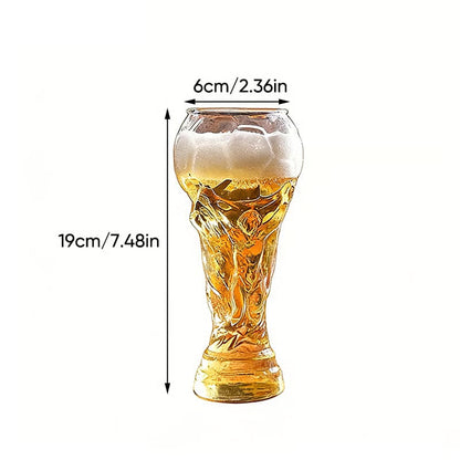 Soccer Trophy Style Beer Glass