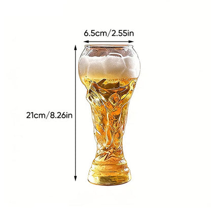Soccer Trophy Style Beer Glass